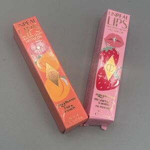 Charlotte Tilbury Unreal Lips Lip Oil Duo Peach & Strawberry Vanilla Glow